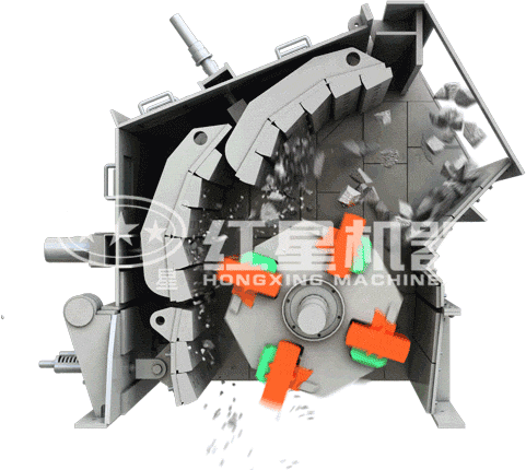 反擊式破碎機(jī)工作原理圖 反擊式破碎機(jī)工作原理圖