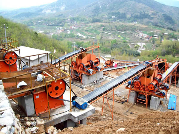 石子生產(chǎn)線現(xiàn)場(chǎng)圖