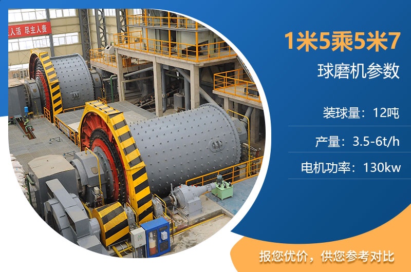 1米5乘5米7的球磨機參數 1米5乘5米7的球磨機參數
