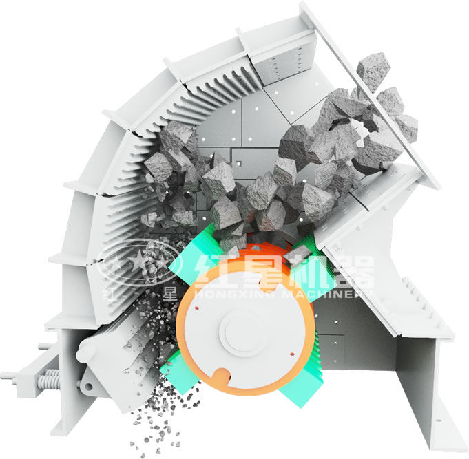 錘式破碎機工作結(jié)構(gòu)圖 錘式破碎機工作結(jié)構(gòu)圖
