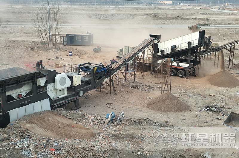 移動式河卵石制砂生產(chǎn)現(xiàn)場 移動式河卵石制砂生產(chǎn)現(xiàn)場