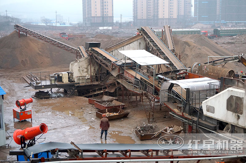 建筑垃圾制砂生產(chǎn)線現(xiàn)場 建筑垃圾制砂生產(chǎn)線現(xiàn)場